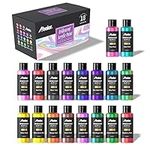 ABEIER Iridescent Acrylic Paint, Set of 18 Chameleon Colours, 2 oz/60ml Bottles, Colour Shifting, Non-Toxic, High Viscosity, Blendable, Paints on Rocks Crafts Canvas Wood, Fabric, Ceramic & Stone