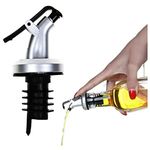 Koksi 3-Piece Liquor Pourer Dispenser Oil Drizzler Sprayer with Dust Cap Pourers Plastic Nozzle Spirit Wine Tapered Spout for Bar, Kitchen Use Open & Close