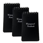 3pcs Waterproof Notebook, 3 x 5" Police Notepad, Write in the Rain Pocket Notebook, All-Weather Memo Paper Notepad with Cover.