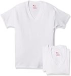 Hanes Men's Tagless Stretch White V-Neck Undershirts, 3 Pack, White, 3X-Large