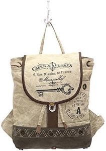 Myra Bags Cafe & Legumes Key Upcycled Canvas Backpack Bag S-1003