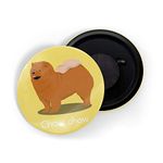 dhcrafts Fridge Magnet Yellow Color Chow Chow Pet Dog Glossy Finish Design Pack of 1