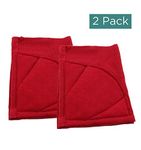 Rachael Ray Kitchen Towel, Oven Glove Moppine - 2-in-1 Ultra Absorbent Kitchen Towels with Heat Resistant Padded Pockets Like Pot Holders and Oven Mitts to Handle Hot Cookware - Red, 2 Pack