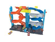 Hot Wheels City Racetrack, Transforming Race Tower, 2-in-1 Tower Mode or Race Mode for Single or Dual Racing, Includes 1 Toy Car in 1:64 Scale, Toys for Ages 3 and Up, One Pack, HKX43