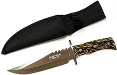 11" Defender Xtreme Full Tang Silver Hunting Knife with Sheath