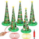 5 Pack Inflatable Christmas Tree Ring Toss Game,Christmas Party Games for Kids,Adults,Family,Christmas Indoor Outdoor Game Garden Toys