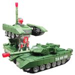 VGRASSP Kids Military Fighter Automatic Deformation Tank to Robot 2 in 1 Toy - 3D Lights and Music(Colour and Design as per Stock)