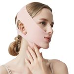 CISKHQR V Face Masks, Reusable V-Line Mask, Face Slimming Belt for Double Chin and Saggy Face Skin, Pink, Suitable for Daily Use