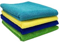 OAN All Purpose Microfiber Cloth for Cleaning, Dusting, Detailing & Polishing (All Vehicles, Office, Kitchen, Home) | 340 GSM | 40X40 cm (Pack of 4) (Random Color)