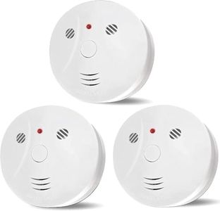 Lecoolife 3 Pack Smoke Detector Fire Alarms Battery Operated with Photoelectric Sensor and Silence Button, Travel Portable