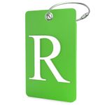 Luggage Tag Initial – Fully Bendable Tag w/Stainless Steel Loop (Letter R)