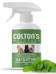 Colton's Naturals Cat & Kitten Training Spray Aid 3 in 1 w/Bitter - Cat Repellent Spray for Outdoor and Indoor USE- Furniture Protector- Anti Scratch- Make Boundaries - Cat Spray USA Made (32 OZ)