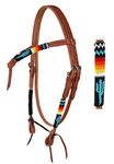 PRORIDER Horse Show Bridle Western Leather Headstall 79RT09HB