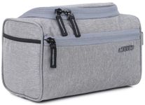 Wooum Large Size 9.5 x 9 x 6 inches Multifunctional Hanging Travel Toiletry Bag Makeup Organizer Cosmetic Case - Storage Travel Kit Fashion Toiletry Bag Bathroom Bag for Men and Women (LightGrey)