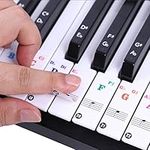 Piano Keyboard Stickers for 37/49/54/61/88 White and Black Keys, Fansjoy Music Electronic Piano Keyboard Note Stickers for Kids Beginners, Transparent & Removable