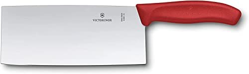 Victorinox Swiss Classic, Chef's Knife, Extra Sharp Blade, Straight Edge, 18 cm, Robust Plastic Handle, Stainless Steel, Red