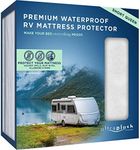 UltraBlock Ultra Plush Waterproof Mattress Protector (RV Short Queen) – Breathable, Vinyl Free, Noiseless Mattress Cover, Fitted Style with Deep Pockets (12-15"), RV Accessories for Travel Trailers