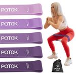 Resistance Bands [Set of 5], Potok Resistance Band for Women and Men, Fitness Exercise Loop Bands with Carry Bag for Pilates, Training, Physio Therapy