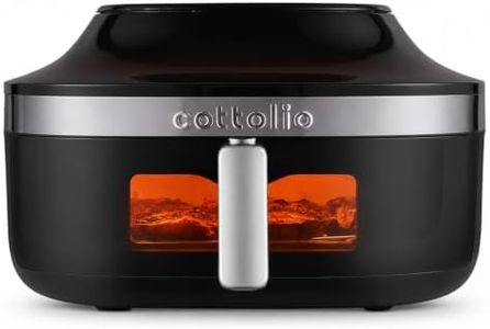 Cottolio Naples Pizza Air Fryer, 8.4 Qt, Stainless Steel Basket, Dual-Heat | 1700W Airfryer for 12" Pizza & Family Meals, Large Viewing Window, PFAS-Free, 304 Stainless Steel Tray & Rack, Toaster, Black