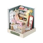 Miniature Dolls House Kits 3D Puzzles, DIY Crafts with Lights Mini House Model Wood Doll House Model for Adults Kids , Studio