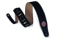 Levy's MSS3-BLK Suede Leather Guitar Strap - Black, 5cm