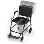 ARCATRON MOBILITY Reinventing Assisted Living By Frido Rolling Over Commode Wheelchair With Removable Armrest,Locking Caster Wheels,Without Top Seat 150 Kg For Elderly & Adults With Limited Mobility