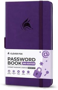 Clever Fox Password Book 2nd Edition – Hardcover Password Keeper with Alphabetical Tabs – Internet Address Notebook & Login Details Organizer Journal – 4.1x7.6” (Purple)