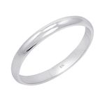 Women's 10K White Gold 2mm Traditional Plain Wedding Band (Available Ring Sizes 4-8 1/2) Size 5