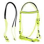 Rovadik Horse Tack Bridle w/Reins - Dressage Bridle-English Bridle - Western Horse Bridle - Equestrian Tack-Horse Accessories (Cob (Medium), Neon Green)