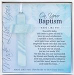 On Your Baptism Beautiful Baby Handmade Aqua Glass Cross - Treasured Baptism Gift for Baby Girl or Boy