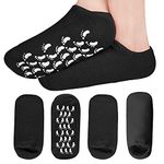 ZEPOHCK Gel Moisturizing Socks, Spa Gel Soften Socks for Dry Cracked Feet Skins, Gel Lining Infused with Essential Oils and Vitamins (2 Pair) (Black)