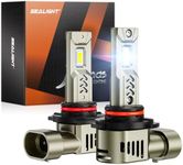 SEALIGHT 9005/HB3 Bulbs, 45,000LM 9X Super Brighter, 1:1 Halogen Size, 6500K Cool White, 70,000Hrs Long Service Life with Cooling Fan, Plug and Play, Pack of 2