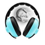 RATURISH Noise Cancelling Earmuffs for Kids Infants and Toddlers | Baby Hearing Protection | Comfortable Ear Muffs for Kids Ages 0-3 | Safe Soundproof Headphones for Babies | Adjustable | (Mint green)