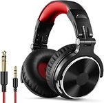 OneOdio Wired Over Ear Headphones Hi-Fi Sound & Bass Boosted headphone with 50mm Neodymium Drivers and 1/4 to 3.5mm Audio Jack for Studio DJ AMP Recording Monitoring Phones Laptop (Red)