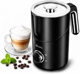 COLDFILL 8-in-1 Milk Frother, 21.16oz/600ml Automatic Milk Frother and Steamer, Electric Hot & Cold Foam Maker, Ergonomic Grip Detachable Frother for Coffee, Latte, Cappuccino (Black)