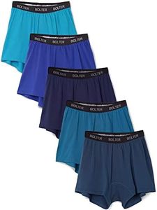 Bolter Men’s 5-Pack Cotton Stretch Boxers Shorts, Blues, 3X-Large