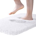 ROLIZOE Ultra Thick Bath Rug for Bathroom Non Slip Bath Mat Highly Absorbent Bathroom Rug Mat Super Soft Bedside Rug Carpet Microfiber Floor Mat 50 x 80cm, White