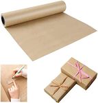 Shinok Brown Kraft Paper Roll - 15" x 33'(400 ") Brown Wrapping Paper for Packing Moving Small Craft Paper Roll for Gift Wrapping, Art