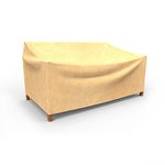 Budge All-Seasons Outdoor Patio Loveseat Cover, Medium (Tan)