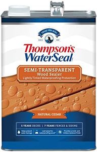 Thompson’s WaterSeal Semi-Transparent Waterproofing Wood Stain and Sealer, Natural Cedar, 1 Gallon