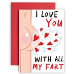 Huxters Funny Anniversary Card – I Love You with All My Fart Birthday Card – Hilarious Valentines Card for Husband, Wife, Boyfriend, Girlfriend – Eco-Friendly Uncoated Paper – A5 (Bottom 2)