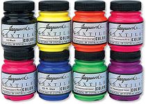 Jacquard Textile Colours 8 Pc Fluorescent Shades Set - Artist's Professional Fabric Paints for natural and synthetic fabrics, leather, paper or wood.