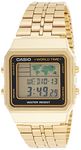 CASIO Men's Digital World TIME A500WGA-9DF Stainless Steel Watch, Black, Digital