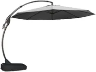 Grand patio 12' Sunbrella Cantilever Umbrella with Base Outdoor Round Aluminum Offset Umbrella Shade with Tilt Adjustment (Charcoal, 12 FT-SUNBRELLA)