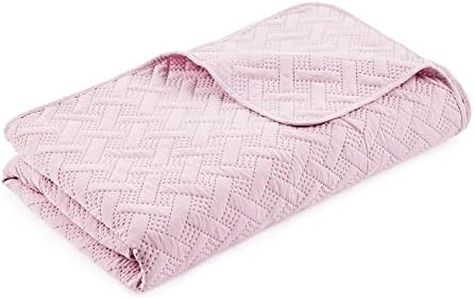 HOMELEVEL Colcha para Cama y sofá, diseño Trenzado, tamaño XXL, 220 x 240 cm, Color Rosa