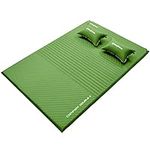 KingCamp Self Inflating Sleeping Pad for Camping Double Sleeping Mat with 2 Travel Pillows Foam Camping Pad as Car Mattress for Hiking Backpacking Tent Car Green