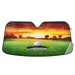 Car Windshield Sun Shades Car Sunscreen Heat Shield CoverBall Hole Golfing Target Concept 70X140Cm