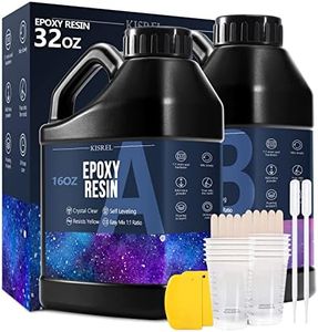 KISREL Crystal Clear Epoxy Resin Kit - No Yellowing, No Bubble Art Resin for Crafts, Jewelry, Wood & Molds (16OZ x 2)
