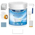 BEKOMN Tub and Tile Refinishing Kit (1kg, Full Tools, White), Bathtub Sink Paint Reglaze Kit, Odorless & Water Based, DIY Countertop & Tile Paint Resurfacen for Bathroom Kitchen Porcelain Fiberglass