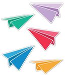 Carson Dellosa Happy Place 36-Piece Paper Airplanes Bulletin Board Cutouts, Paper Airplane Cutouts for Bulletin Board, Colorful Cutouts for Classroom Bulletin Board Decorations